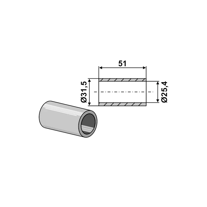 IHOF Reduzierbuchse für Oberlenker-Fanghaken-Kugeln Kat  3-2 /  25,4 - 31,5 mm verzinkt (658-25)