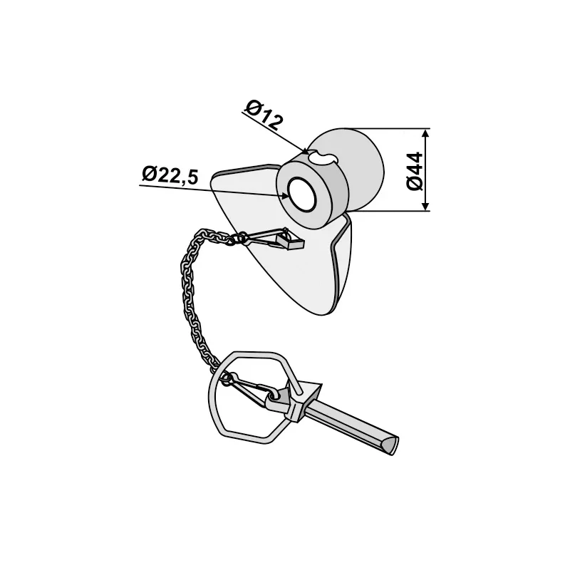 Unterlenkerfangprofil Kat 1 /  22,4 - 44 mm verzinkt