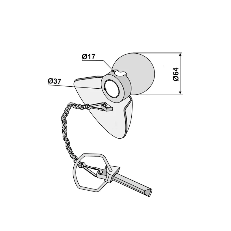 Unterlenkerfangprofil Kat 3 /  37,3 - 64 mm verzinkt
