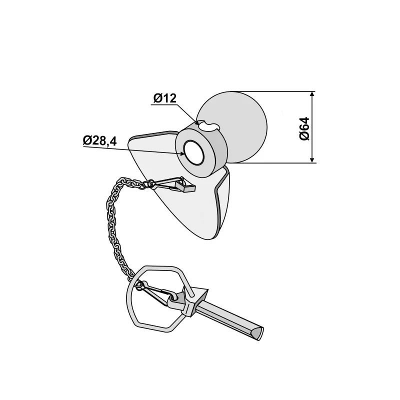 Unterlenkerfangprofil Kat  3-2 /  28,7 - 64 mm verzinkt