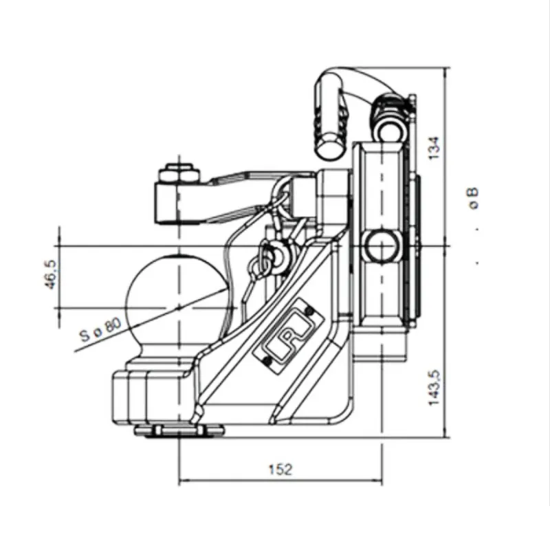 K80 Rockinger RO825X9009C 390mm Lackierung AGCO grau 