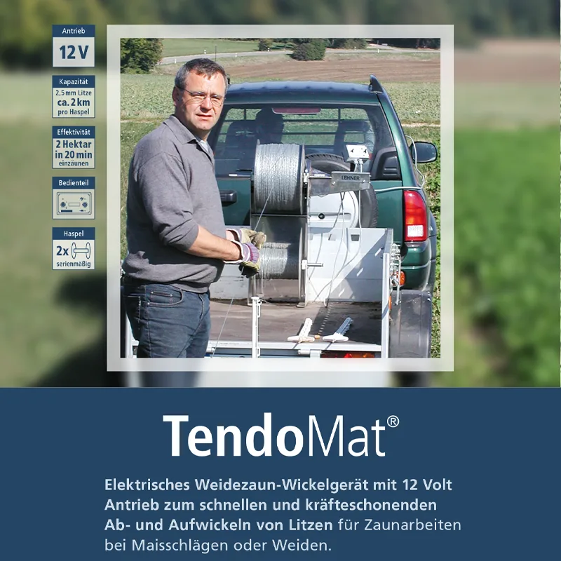 Elektrisches Weidezaun-Wickelgerät LEHNER TendoMat 71131