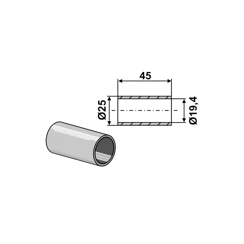 IHOF Reduzierbuchse für Oberlenker-Fanghaken-Kugeln Kat  2-1 /  19,4 - 25 mm verzinkt (658-19-K)