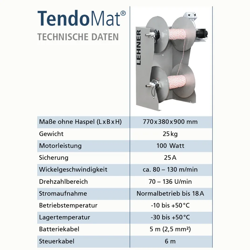 Elektrisches Weidezaun-Wickelgerät LEHNER TendoMat 71131