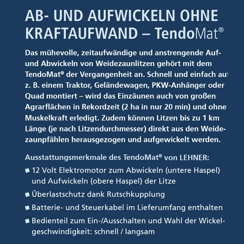 Elektrisches Weidezaun-Wickelgerät LEHNER TendoMat 71131